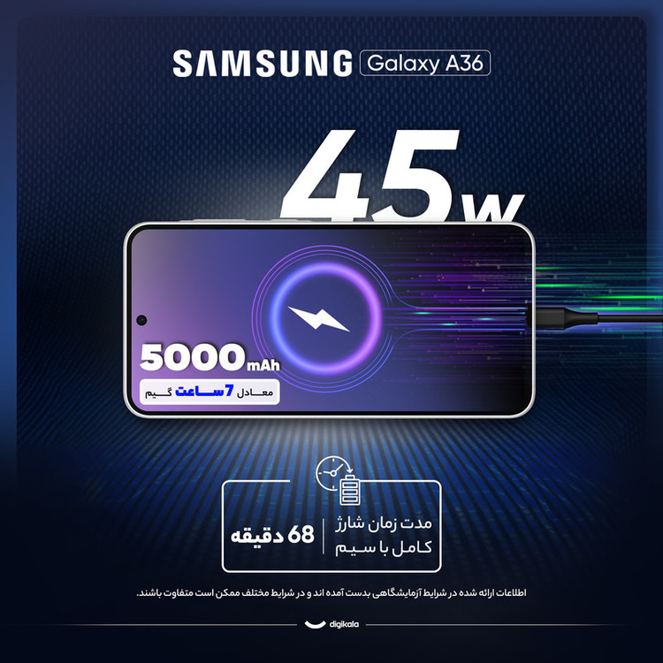 گوشی موبایل سامسونگ مدل Galaxy A36 دو سیم کارت ظرفیت 128 گیگابایت و رم 8 گیگابایت - ویتنام