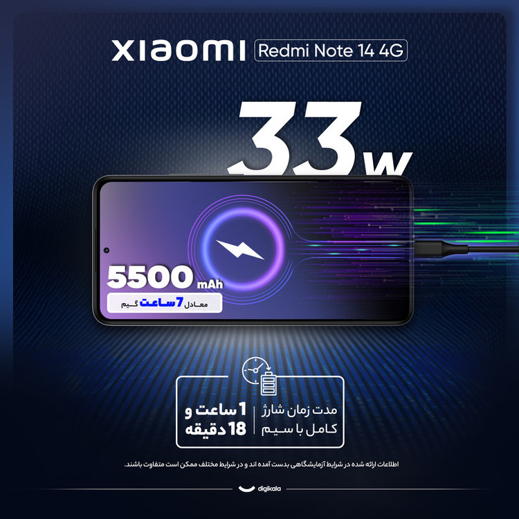 گوشی موبایل شیائومی مدل Redmi Note 14 4G دو سیم کارت ظرفیت 256 گیگابایت و رم 8 گیگابایت - پک اندونزی رام گلوبال