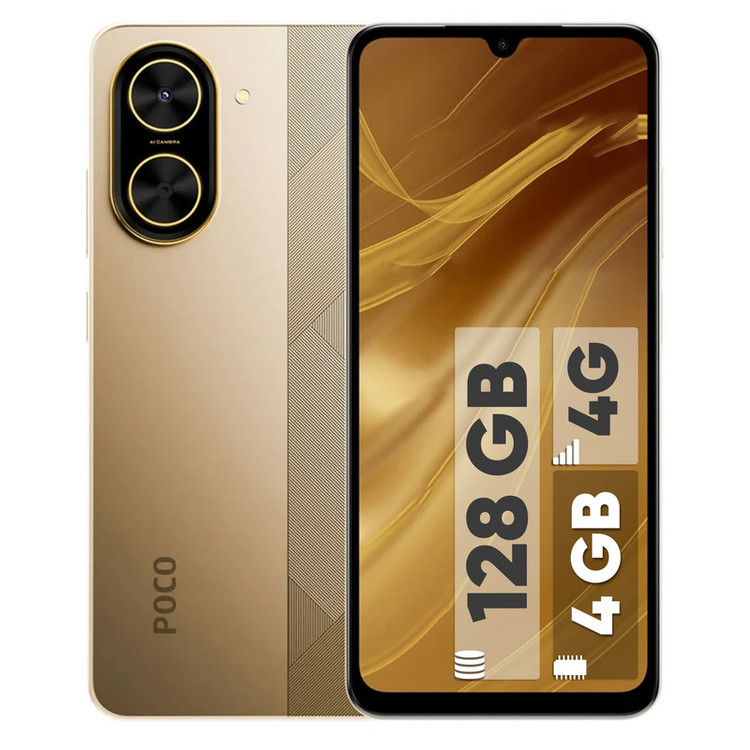 گوشی موبایل شیائومی مدل Poco C71 دو سیم کارت ظرفیت 128 گیگابایت و رم 4 گیگابایت - به همراه 2 عدد کاور و 2 عدد محافظ صفحه نمایش